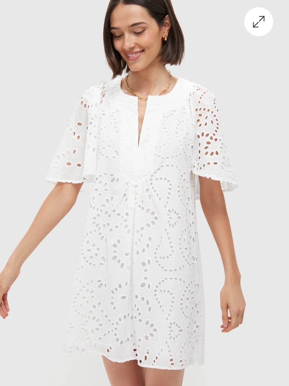 Tuckernuck Pomander Place NWT White Eyelet Mini Dress Medium